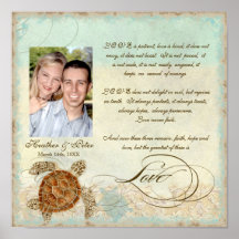 Sea Turtle Coastal Beach - Wedding Personalised Posters