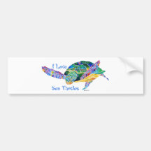 Sea Turtle Love a Turtle Bumper Sticker