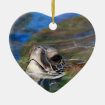Sea Turtle Poking Head Up Ornament