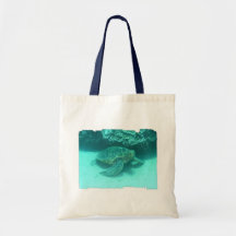 Sea Turtle Scuba Diving Tote Bags