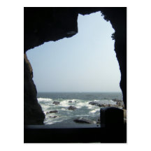 Sea view from a cave postcard