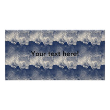 Sea waves texture customized photo card