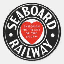 Seaboard Air Line Railway Heart Logo Round Sticker
