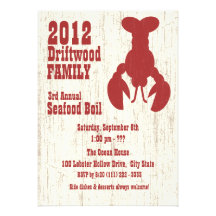 Seafood Lobster Red Personalised Invitation