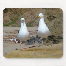 Seagulls On Oceans Beach Mouse Pads