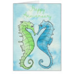 Seahorse Anniversary Greeting Cards