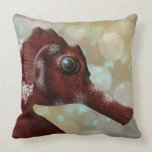 Seahorse (khaki) throw pillow