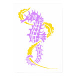 Seahorse purple, yellow and seaweed posters