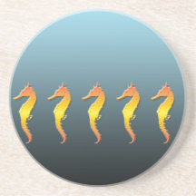 "Seahorses" Beverage Coaster