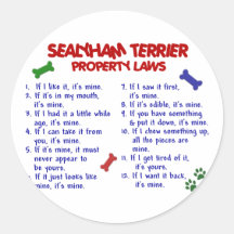 SEALYHAM TERRIER Property Laws 2 Sticker