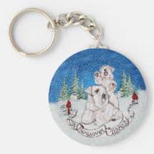 Sealyham Terrier Winter Key Chain