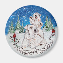 Sealyham Terrier Winter Refrigerator Magnets