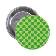 Seamless green leafy pattern pinback button