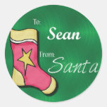 Sean Personalised Christmas Label Sticker