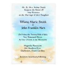 Seashells on the Beach  Wedding Invitations