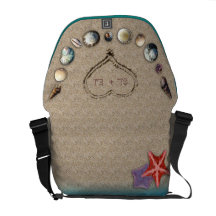 Seashells & Sandy Heart Monogrammed Bag Courier Bag