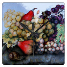 SEASON'S FRUITS / GRAPES AND PEARS WALLCLOCKS