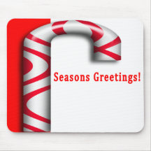 Seasons Greetings Candy Cane Mousepad