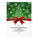 Season's Greetings Evergreen Holiday Flat Card invitations