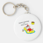 Seasons Greetings From The West Coast Santa Keychains