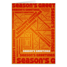 Season's Greetings orange typographic design Cards