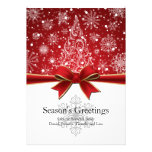 Season's Greetings Red Holiday Flat Card invitations
