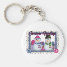 Seasons Greetings snowman Key Chain