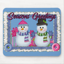 Seasons Greetings snowman mousepad