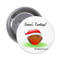 Season's tweetings Christmas Robin Buttons