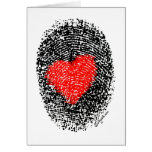 Secret Admirer Heart Fingerprint Love Greeting Card