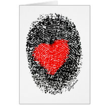 Secret Admirer Heart Fingerprint Love Greeting Card