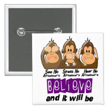 See Speak Hear No Alzheimers Disease 3 Button