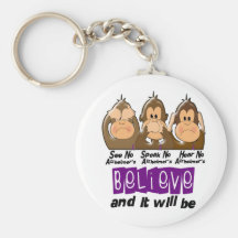 See Speak Hear No Alzheimers Disease 3 Key Chain