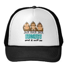 See Speak Hear No Thyroid Cancer 3 Trucker Hat