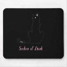 seeker of dark black kitty cat mousepads