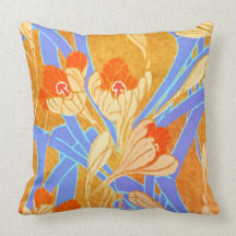 Seguy’s Art Deco Orange Flowers - Pillow