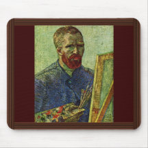 Self-Portrait Before Easel By Vincent Van Gogh Mousepads