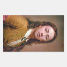 Self-portrait in red coat by Anton Raphael Mengs Rectangle Stickers