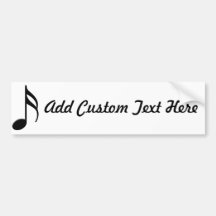 Semiquaver - Sixteenth Note Music Symbol Bumper Stickers