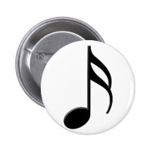 Semiquaver - Sixteenth Note Music Symbol Pinback Buttons