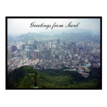 seoul city view greetings post cards