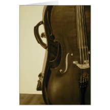 Sepia Cello greeting card