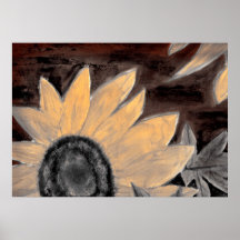 Sepia Sunflower oil painting fine modern art Print