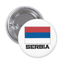 Serbia Flag Pinback Button