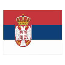 Serbia Flag Postcard
