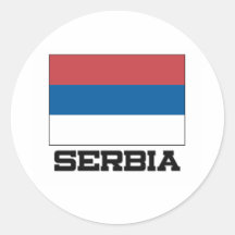 Serbia Flag Round Sticker