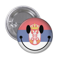 Serbia Smiley Pinback Buttons