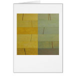 Serene yellow green square modern art greeting cards