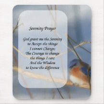 Serenity Prayer Bluebird Inspirational Mousepad