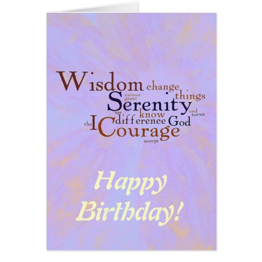 Serenity Prayer Wordle on abstract Cards